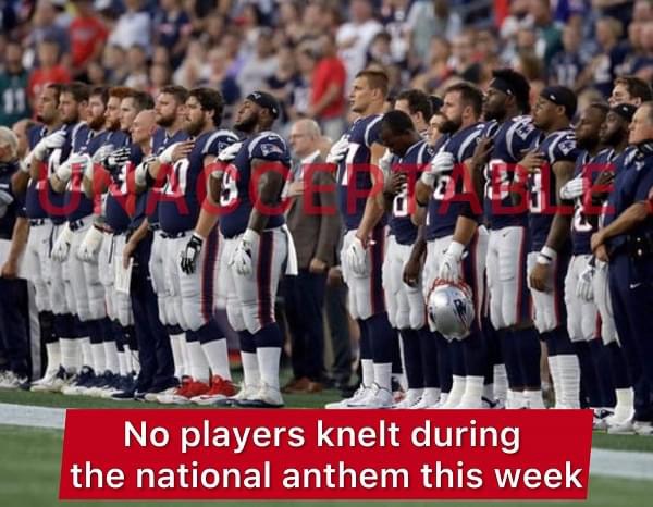UNEXPECTED:No players knelt during the national anthem this week