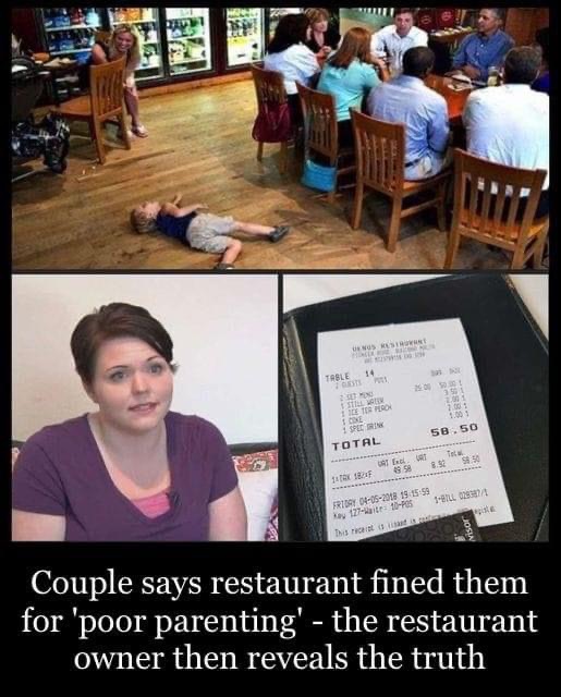 Couple says restaurant fined